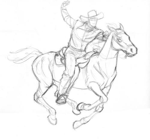 500x467 Horse And Rider Wip - Horse And Rider Sketch