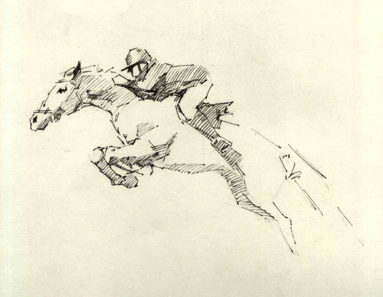770x596 Horse Rider Drawing By Vera Bondare Saatchi Art - Horse And Rider Sketch