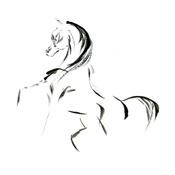 570x570 Minimalist Horse Art Print Arabian Horse Art Abstract Horse Etsy - Horse Art Sketch