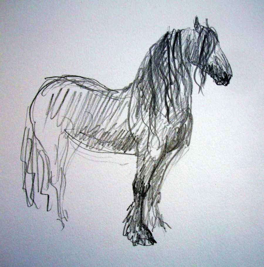900x910 Zuidlaardermarkt Horse Fair Art Sketch5 Aafke Art - Horse Art Sketch