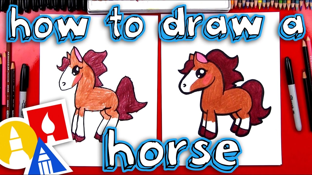 1280x720 How To Draw A Cartoon Horse - Horse Cartoon Sketch
