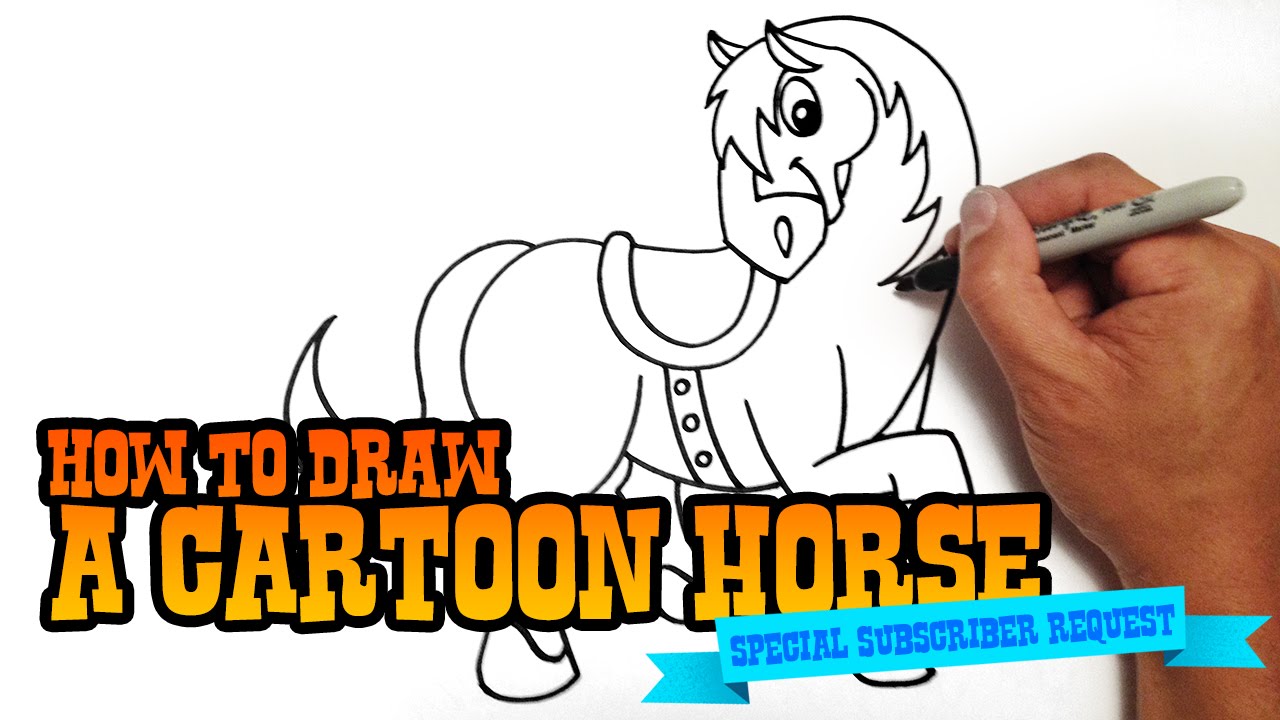 1280x720 How To Draw A Cartoon Horse - Horse Cartoon Sketch