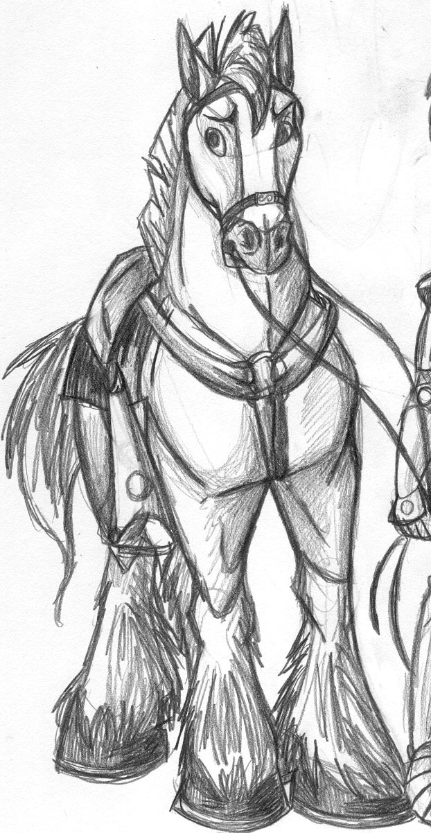 622x1202 Cartoon Horse By Buzzlightyear03 - Horse Cartoon Sketch