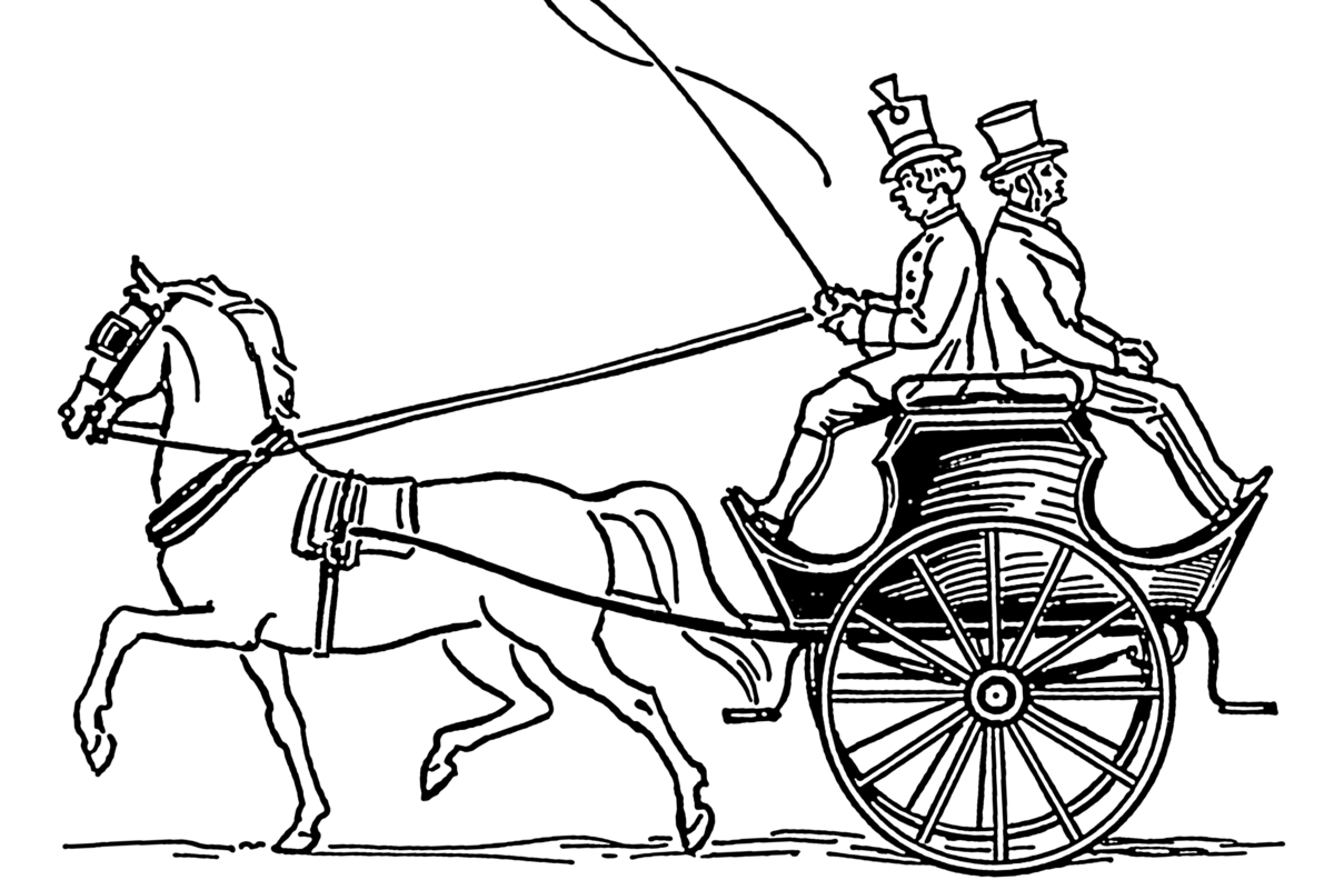 1200x801 Dogcart - Horse Drawn Carriage Sketch