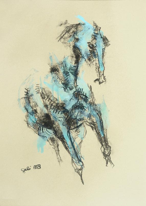 570x802 Galloping Horse Drawing Original Fine Art Equine Art Etsy - Horse Galloping Sketch