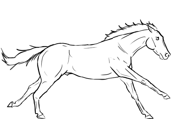634x411 Collection Of Free Drawing Horses Galloping. Download On Ubisafe - Horse Galloping Sketch
