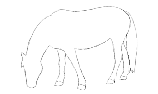 600x355 Think With Forms, Not Lines Take Your Drawing To The Next Level - Horse Outline Sketch