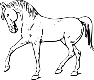 300x256 Walking Horse Outline Clip Art - Horse Outline Sketch