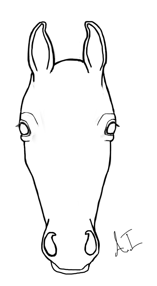 600x1095 Horse Drawing Template - Horse Outline Sketch
