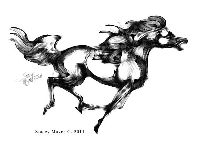 640x470 Print Sketch - Horse Racing Sketch