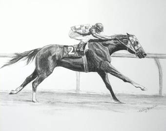 340x270 Triple Crown Winners Subway Poster Art Print Horse Racing Etsy - Horse Racing Sketch