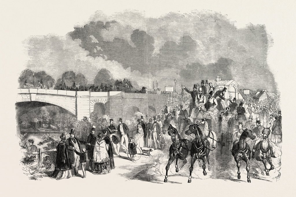 1024x682 Ascot Races, 1851, Sketch On The Road, Staines Bridge, Uk, Horse - Horse Racing Sketch