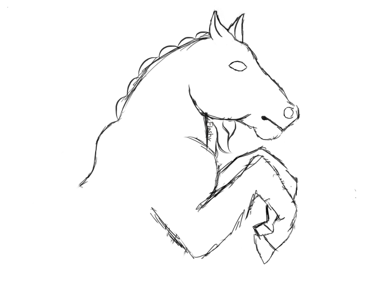 761x572 Horse Rearing Sketch By Flashydogart - Horse Rearing Sketch