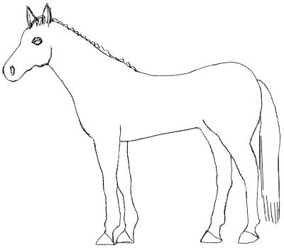 400x349 How To Draw Horses Step By Step Horse Sketch Step By Step Horse - Horse Rearing Sketch