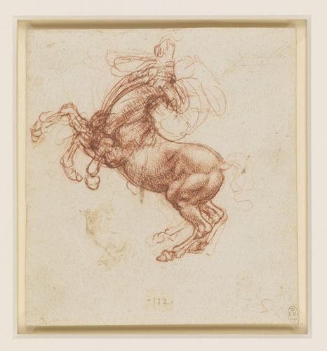 466x500 Leonardo Da Vinci (Vinci 1452 Amboise 1519) - Horse Rearing Sketch