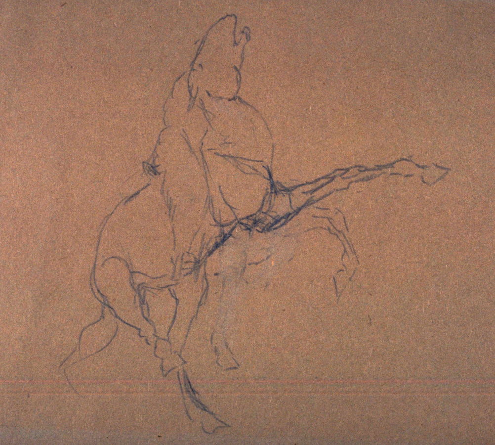1002x900 Sketch Of Rearing Horse Wrider - Horse Rearing Sketch