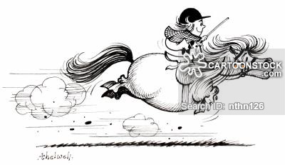400x231 Horse Riding Cartoons And Comics - Horse Riding Sketch