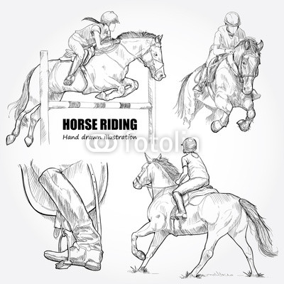 400x400 Illustration Of Horse Riding. Buy Photos Ap Images Detailview - Horse Riding Sketch
