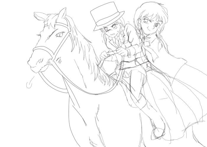 700x500 Elsanna Horse Riding Sketch By Shizuru1412 - Horse Riding Sketch