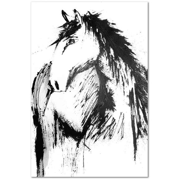580x580 Horse Sketch Stretched Canvas Art Walden Arts - Horse Sketch Art