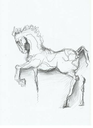 375x516 Equine Sketch Drawings For Sale Saatchi Art - Horse Sketch Artists