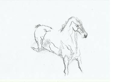 375x273 Horse Sketch Drawings For Sale Saatchi Art - Horse Sketch Artists