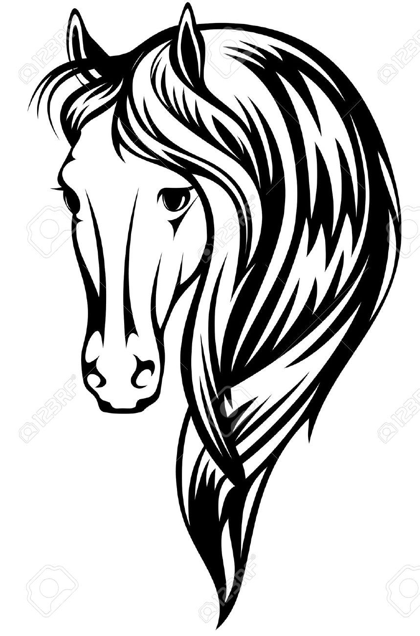 859x1300 Black And White Horse Drawings - Horse Sketch Black And White