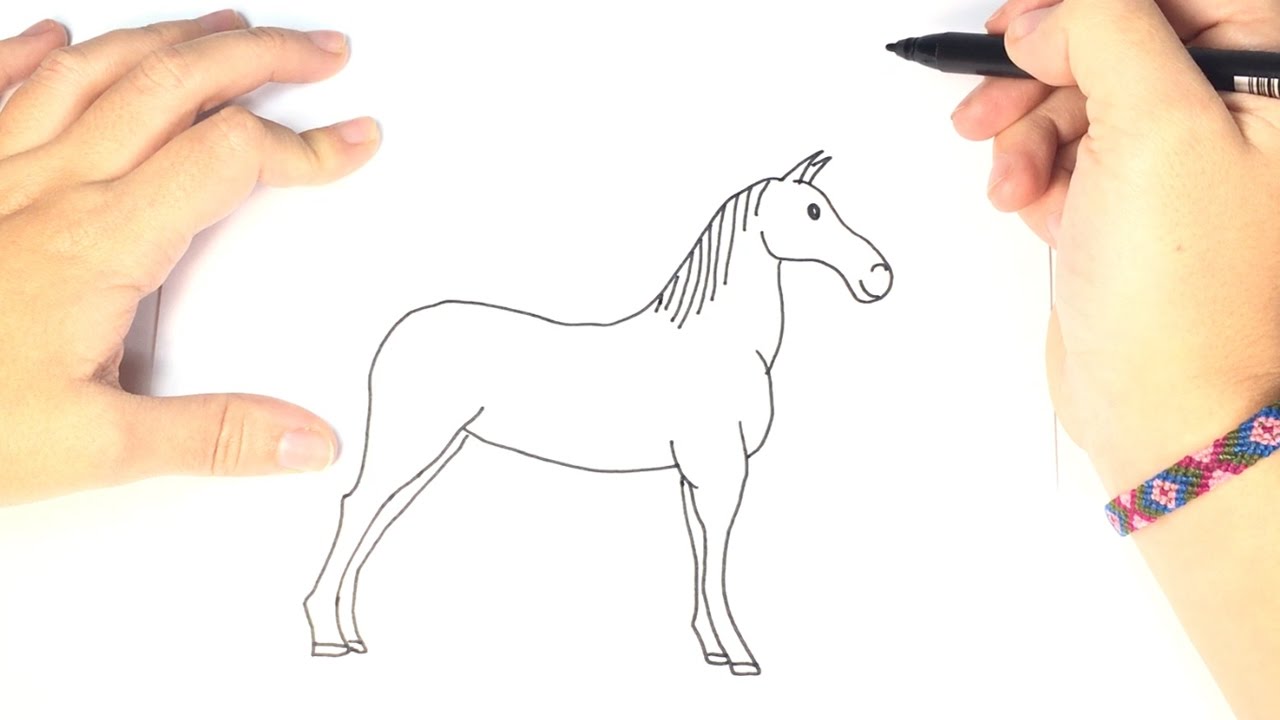 1280x720 How To Draw A Horse For Kids - Horse Sketch For Kids