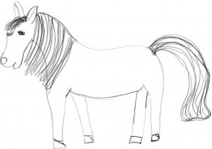 300x210 Kids Drawing Horse Cute Horse Drawings Horse Template C Utare - Horse Sketch Kids