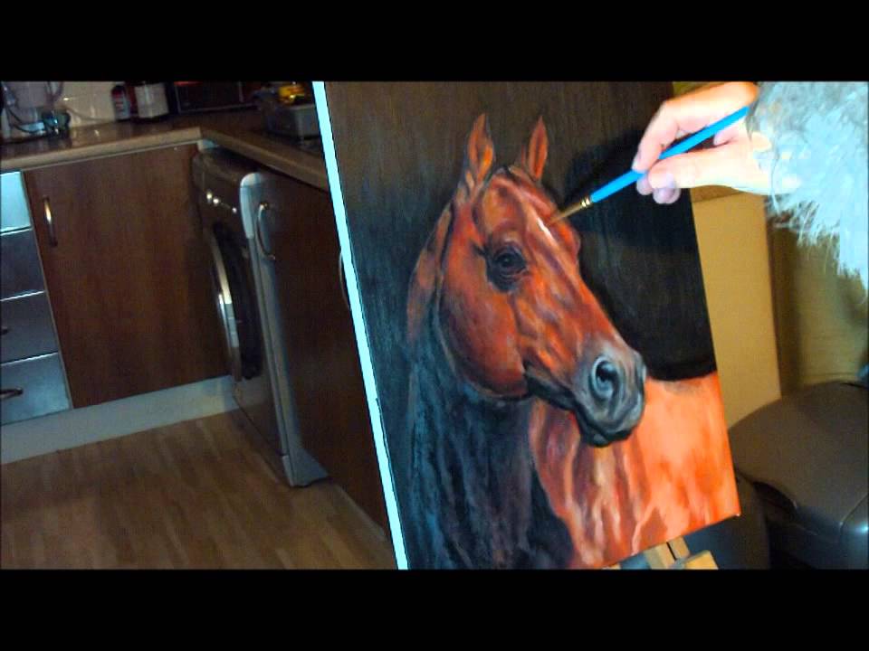 960x720 Fast Drawing - Horse Sketch On Canvas