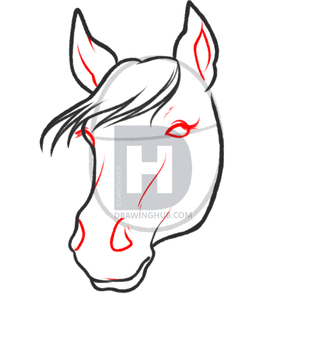 632x720 How To Sketch A Horse, Step By Step, Drawing Guide, By Darkonator - Horse Sketch Outline