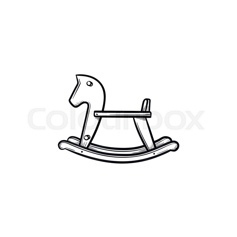 800x800 Rocking Horse Swing Hand Drawn Outline Doodle Icon. Baby Toy Horse - Horse Sketch Outline