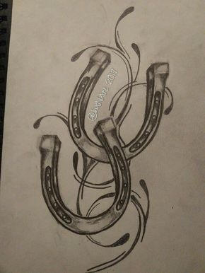 290x386 Horseshoe Tattoo Sketch Drawing By - Horseshoe Sketch