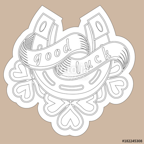 500x500 Sketch Of Old School Tattoo. A Sketch Of A Golden Horseshoe Tattoo - Horseshoe Sketch