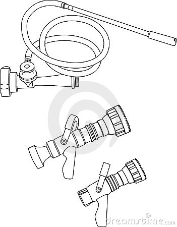 351x450 Collection Of Hose Nozzle Drawing High Quality, Free - Hose Sketch