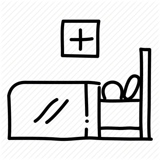 512x512 Health, Hospital, Hospital Bed, Hospital Room, Medical, Physician - Hospital Bed Sketch