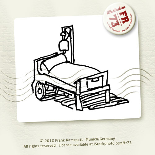 500x500 Hospital Bed Sketch Vector Illustration. 2012 Frank - Hospital Bed Sketch