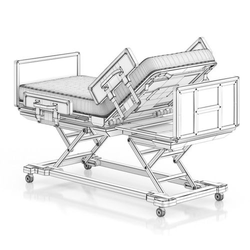 500x500 3d Advanced Hospital Bed Cgtrader - Hospital Bed Sketch