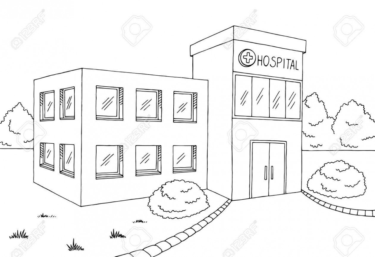 1261x866 Hospital Bed Sketch Stock Vector Art Hospital Drawing Black And - Hospital Bed Sketch