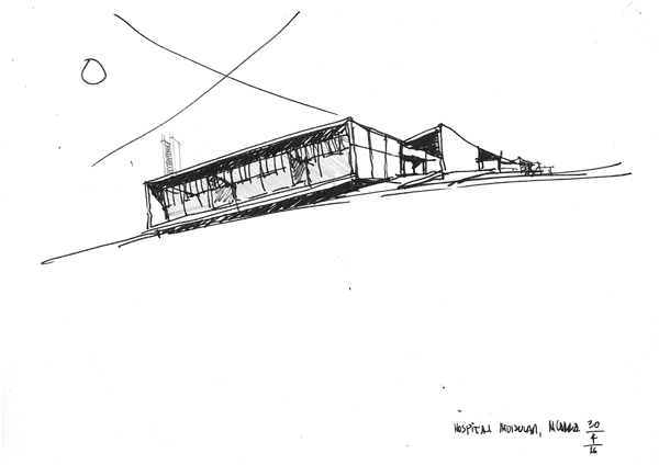 600x424 Healthcare Building System Mario Corea Arquitectura - Hospital Building Sketch