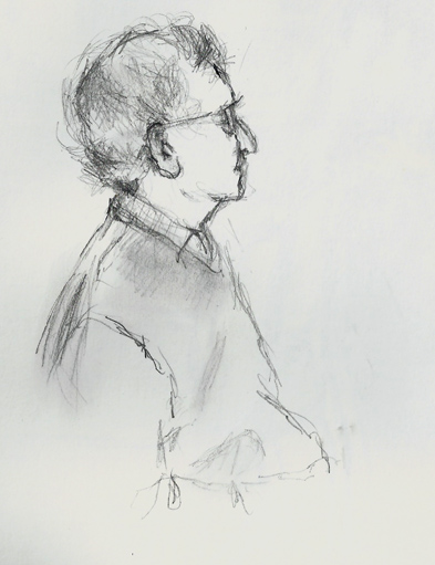 393x511 Sketches Of People Hospital Waiting Room, Mechanical Pencil In - Hospital Room Sketch