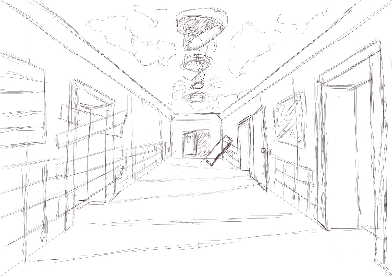 1600x1131 Brooke Hayes Animation Hospital Concept Sketch - Hospital Room Sketch