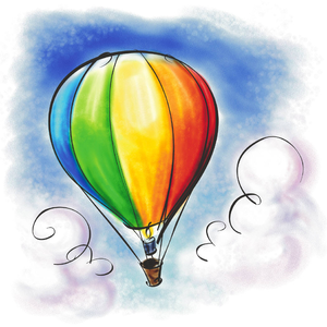 300x300 Hot Air Balloon Card Back Free Images - Hot Air Balloon Sketch