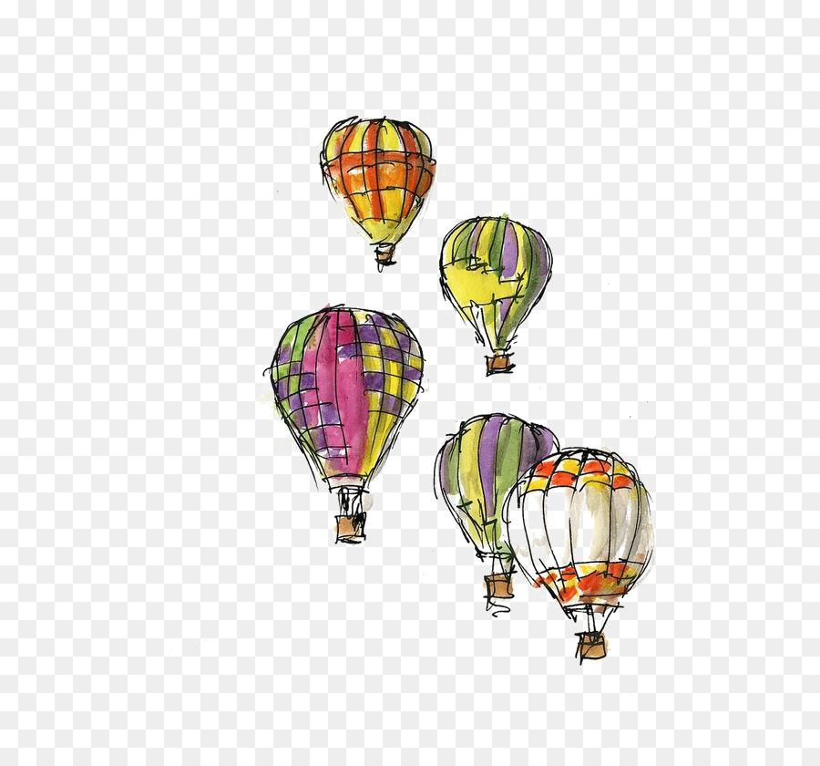 900x840 Hot Air Balloon Festival Greeting Card Sketch - Hot Air Balloon Sketch