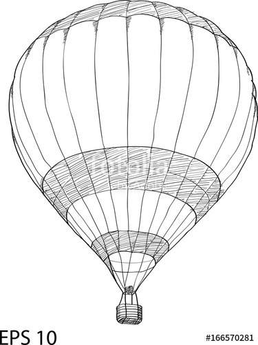 Hot Air Balloon Sketch at PaintingValley.com | Explore collection of ...