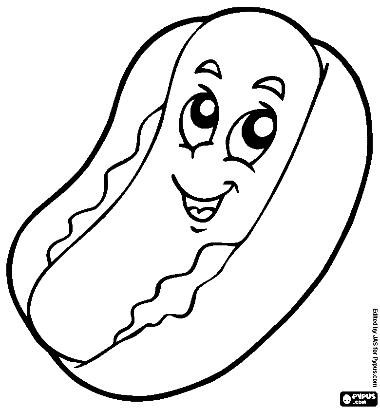 780x840 Hot Dog Coloring Pages - Hot Dog Sketch