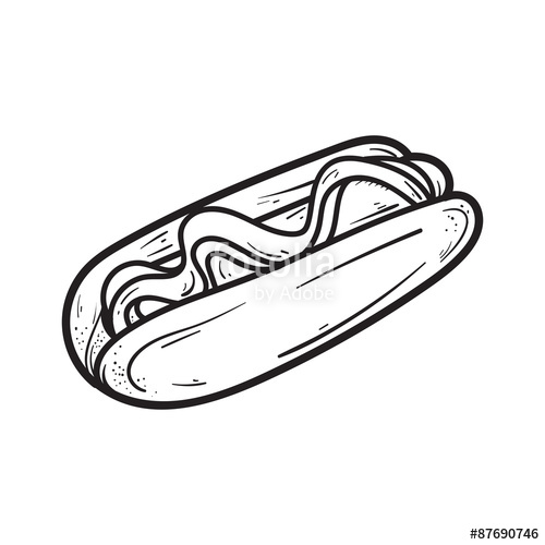 Hot Dog Sketch At Explore Collection Of Hot Dog Sketch