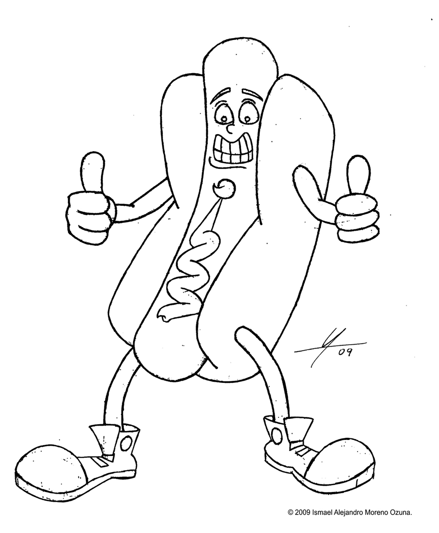 900x1093 Hot Dog Sketch By Iamo76 - Hot Dog Sketch