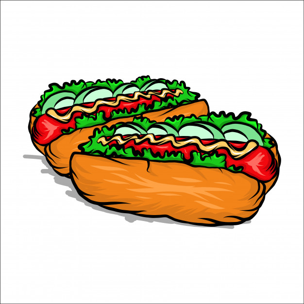 626x626 Hot Dog Colorful Sketch Vector Illustration Vector Premium Download - Hot Dog Sketch