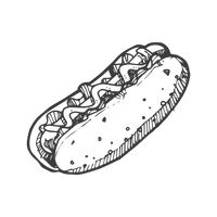 200x200 Illustrate Illustrates Illustrating Lines Line Draw Draws Drawing - Hot Dog Sketch